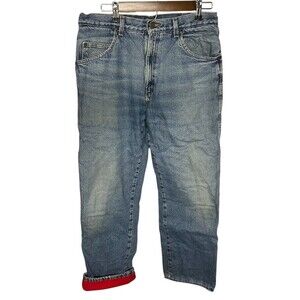 Vintage Wrangler Jeanswear Men's Jeans 34x32 Fleece Lined Straight Leg Denim